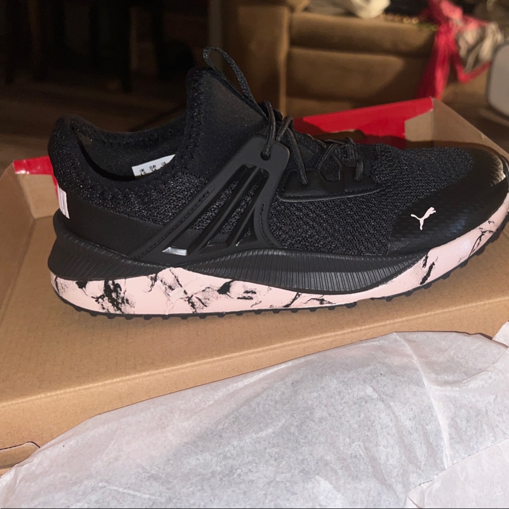 Puma Black and Pink Athletic Shoes